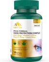 Lutein e Zeaxantina Suplementos - 6 em 1 Complexo de Proteção de Visão com Lutein 20mg, Zeaxantina, Astaxantina, Crocina, Vitamina C & E, 120 Softgels, Não-GMO, Sem glúten, Suporta saúde ocular