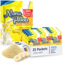 Nana Flokes 100% Pure Banana Flokes Food Medical Powder - Diminuir a ingestão de gordura e remédio natural para diarreia e queimadura do coração - grande fonte de proteína e fibra (25 pacotes de serviço único)