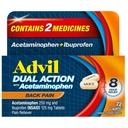 Advil dupla ação dor nas costas Caplets fornece 250mg de ibuprofeno e 500mg de acetaminofeno por dose para 8 horas de alívio da dor nas costas - 72 contagem