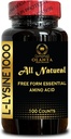 L-LYSINE 1000 mg Forma livre Aminoácido Essencial - Suplemento de Lisina Sistema Imune de manutenção e recuperação muscular, Forma livre de Aminoácido, Fórmula avançada Lisina - 1 garrafa 100 contagens