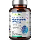 biophix B-3 Nicotinamida 1500 mg 60 Comprimidos Concentração máxima - Nicotínico Amide Niacin Natural Flush-Free Vitamina Fórmula - Suporta a saúde da pele