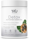 TRU Supplements Detox Cleanse Cápsulas com carvão activado, Corpo inteiro Cleanse para bloating alívio & pele clara, Vegan-friendly Natural Detox Suporte, 60 Servings