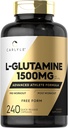 Carlyle L Cápsulas de Glutamina □ 1500mg □ 240 Contagem de Atletas Avançados □ Fórmula pré e pós-treino