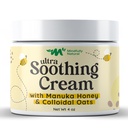 Creme de aveia coloidal ultra calmante com mel de Manuka - Creme de Eczema para Crianças e Adultos - Loção anticomichão esteróide grátis para alívio da pele seca e comichão com ingredientes naturais e orgânicos