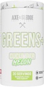 Axe & Sledge Greens+ Superfood em pó, suco de verduras, probióticos, enzimas digestivas, Ashwagandha, pó de água de coco, naturalmente aromatizado e adoçado, 30 Servings, mais V2 Pepino Melon