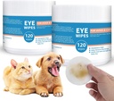 Cotovelos de Olho de Cachorro e Gato - 240ct/2pack Cotovelos de Olho Removedores de Tear Dog - com Camomila & Bruxa Hazel - 3,15" Presuaked & Textured Pet Wipes para Olhos