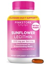Cegonha rosa Girassol Lecitina Suplemento - 1200 mg para Dutos de Leite Entupido - Amamentação Essencial para Mães Pós-parto - Suporta fluxo de leite materno - 60 Softgels