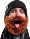 Cabeça de barba Bushy Biker Beanie - Engraçado Tricotar chapéu e falso Barba traje preto