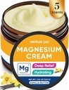 Venture Pal Magnésio Loção, creme de magnésio tópico para dormir, Cãibras de pernas e dor, Relaxamento muscular, Calmo, Hidratante Suplemento com óleo de coco, Manteiga de Karité e Ácido Hialurônico, seguro para crianças
