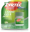 Zyrtec 24 horas Geles Líquidos de Alergia Interior e Exterior, Cápsulas de Anti-Histamínico com Cloridrato de Cetirizina para alívio da alergia durante todo o dia, 12 ct (Pack of 2)