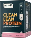 Nuzest - Pó de proteína de ervilha - Clean Lean Protein, Premium Vegan Planta Based Protein Powder, Dairy Free, Gluten Free, GMO Free, Protein Shake, Wild Strawberry, 0,9 onças, (Pacote de 10)