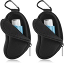 Asma Inhaler Carrying Holder Neoprene viagem Inhaler Mini Bag para L-Shaped Inhaler, Inhaler não incluído (Black 2PCS)