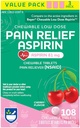 Rite Aid Adulto com baixa dose de Aspirina 81 mg, Mastigável Comprimidos Reliever Dor, Cherry Flavor, 3 Garrafas, 36 Contagem Cada (108 Contagem Total)