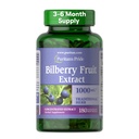 Puritan's Pride Premium Bilberry Fruit Extract 250 mg (1000mg equivalente), 4:1 Suplemento de ervas concentrado, Vitamina C, 3 a 6 Mês de Abastecimento, 180 Moldes de liberação rápida (embalando maio Vary)