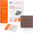 Silver Alginate Alginate Wound Dressing Pad 4''x4', 10 pacotes, Alta Absorbilidade Não-Stick Ag Gauze Patch para Ulcer de pressão,Dores no leito, Leg Sore,Diabetic Foot Ulcer