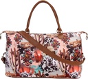 Bolsa Duffle Bag Weekender para mulheres grande viagem saco durante a noite saco de fim de semana com alça ombro vaca Leopard Atzec...