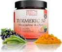 Reddy Naturals Aryana Turmeric 50 – Supplement Organic Turmeric Powder with Muscadine Grape & Quilate – Fórmula rápida de dissolução, baseada em plantas para o bem-estar diário – 30 Servings
