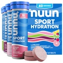 Comprimidos Eletrolíticos Nuun Sport para Hidratação Proativa, Aromas Misturados, 4 Pacotes (40 Servimentos)