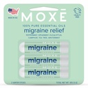 MOXE Migraine Relief Nasal Inhalers, Óleos Essenciais para Cefaleias e Alivio de Tensão, Aromaterapia Portátil, Fácil de Usar, Puro e Undiluted, Menta-pimenta, Spearmint, Eucalyptus, Tea Tree, USA Made, 3 Pack