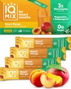 IQMIX Hydration Electrolyte Powder – Fórmula 4-em-1 para hidratação, clareza mental, humor e recuperação – Mistura de bebida sem açúcar, Keto, Magnésio L-treonato, Mane Leão – 20 Conde Mango de pêssego