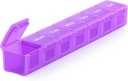 Sukuos Extra grande organizador semanal de pílulas, 7 dias caixa diária de pílulas caso Artrite amigável, Silkscreen impresso medicamento recipiente com tampa clara para vitaminas, óleo de peixe ou suplementos (Purple)