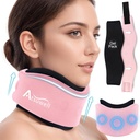 Atsuwell Soft Neck Brace Colar cervical, Suporte de pescoço ajustável Brace com Gel Removível Pack, Reusable Ice Wrap para postura correta, Dormindo, Rosa