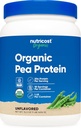 Nutricost Organic Pea Protein Powder (1 LB) Sem sabor - certificado USDA Organic, Protein from Plants, Vegetarian Friendly, Gluten Free, Non-GMO