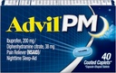 Advil PM (40 Count, Pack of 2) Pain Reliever / Nighttime Sleep Aid Coated Caplet, 200mg Ibuprofeno e 38mg Citrato de Difenidramina