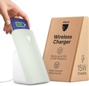 Carregador sem fio Elvy Fast Qi para telefones celulares - projetado com tecnologia de gerenciamento EMF para carregamento aprimorado, blindagem ambiental avançada, laboratório testado pela Ordos Tech, 2023 (Mint Green)