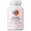 Vitaminas pré-natais FullWell, colina, folato, vitamina D para o crescimento fetal, desenvolvimento cerebral Nutrientes Vitais, Recomendado OBGYN, Não-GMO, 3o Partido Testado, 30 Servimentos