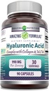 Fórmulas surpreendentes Ácido hialurônico Super Complexo com HSH, Colágeno Tipo I & III, e Vitamina C, 990 Mg.