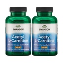 Swanson Acetil-L-Carnitina - Suplemento Aminoácido Promovendo Saúde Cognitiva e Apoio Músculo - Fórmula Natural Pode Promover a Saúde do Sistema Nervoso - (100 Cápsulas Veggie) (2 Embalagem)