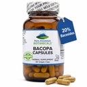 Pure Mountain Botanicals Bacopa Monnieri Cápsulas - Vegan Caps com Bacopa orgânica & Suplemento de Extrato Bacopa padronizado