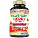 Hawthorn Berry Supplement Extract Cápsulas - 120 Cápsulas Veganas para 4 Meses - Beterraba Combinada Raiz, Ashwagandha, Curcumina Açafrão e Pimenta Preta