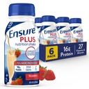 Assegure-se mais Morango Nutrição Shake Replacement Shake . Pronto para beber .. 16g de proteína e 27 vitaminas e minerais .. 8 fl oz - 6 Pack