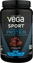Vega Sport Premium Protein Powder, Chocolate, Vegan, 30g Proteína Baseada em Planta, 5g BCAAs, Baixo Carbo, Sem Açúcar, Keto, Leite Livre, Sem Glúten e Não-GMO, Proteína de Ervilha para Mulheres e Homens, 29.5 Oz