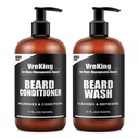Conjunto de bundle para homens, rosto e barba Shampoo e Condicionador para homens w / Biotin Facial Fórmula de crescimento do cabelo Dandruff, presentes para homens, 500ml * 2