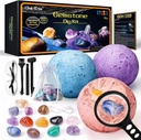 GobiDex Gemstones Dig Kit, Kit de Ciência do Sistema Solar para Crianças, Excavate 15 Jóias reais, STEM Educational Space Toys Planet Collection Kit, Archaeology Geology Science Projects Gift for Boys & Girls Age 6+