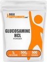 BulkSuplements.com Pó de glucosamina HCl - Suplemento de glucosamina, suplemento de suporte conjunto - sem glúten, 1g por serviço, 500g (1.1 lbs) (Pacote de 1)