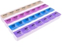 Organizador de comprimidos Apex 7-Day Mediplanner Pill, Organizador de comprimidos semanal, 4 vezes por dia Código de cores, Fácil-Abrir, See-Through Lids, Organize Medicação ou Vitaminas por AM, PM, noite e hora de dormir