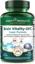 Produtos de pureza Vitalidade cerebral-GPC Super Fórmula Acetil L-Carnitina HCI + Alpha GPC + Phosphatidlyserina - Suporta Concentração Normal e Clareza Mental - 120 Caps