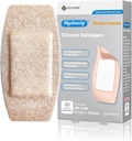 Bandagens de adesivo de Silicone Tamanhos Grandes para Pele Frágil Sensível 2"x4" 20 Count Flexible Fabric Latex Free Hypoallergenic Respirável XL Bandages para feridas de alergia adesiva