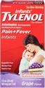 Dor de Tylenol Infantil + Febre Suspensão oral Sabor de Uva - 1 oz, Embalagem de 3