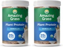 Incrivel Grass Vegan Protein Powder, mistura orgânica baseada em plantas com 25g de proteína, leite, glúten e soja grátis - Creamy Vanilla (10 Servings) (Pacote de 2)