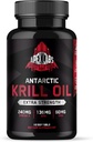 Óleo de Krill Antártico 1000 mg com Omega-3s EPA, DHA, Astaxantina e Fosfolipídios 60 Softgels