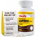 Time-CAP LABS, INC. Temporária 300 contagem regular de aspirina de força 325mg para adultos - em comparação com Bayer - revestido regular de aspirina comprimidos - alívio da dor para dores menores - Made in USA