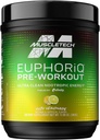 Pré-treino MuscleTech EuphoriQ Pré-treino Smart Pré-treino em pó para homens e mulheres Metabolite de cafeína alimentado com paraxantina Yuzu Limonada (20 Servões)
