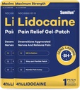 Sumifun 4% Lidocaína Patches Força máxima - 24 Contagem de dor Aliviando Gel Patch para Dores Músculos, Dor nas costas, Joelho, Pescoço e Dor nas articulações - Analgésico tópico (NDC: 83602-157-15, 83602-157-01)