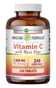 Fórmulas surpreendentes Vitamina C com Rose HIPS Suplemento .1000 Mg . 240 Comprimidos . Não-GMO .