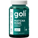 Goli Matcha Mente Gummies - 60 Contagem - Chá verde deixa pó com Cognizin para Foco, Atenção e Saúde do Cérebro, Vegan, Não-GMO, Sem glúten e Gelatina Livre.